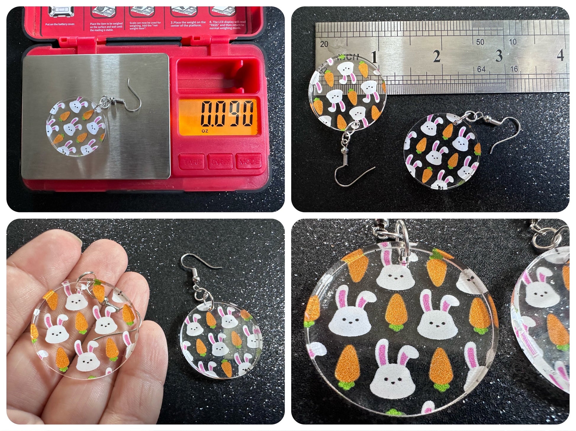 Carrot & Bunny Rabbit Earrings: Forest Animals, Nature, Carrots, Easter, Lucky, Easter, Easter Bunny, Best Gifts for Her/Him/Them