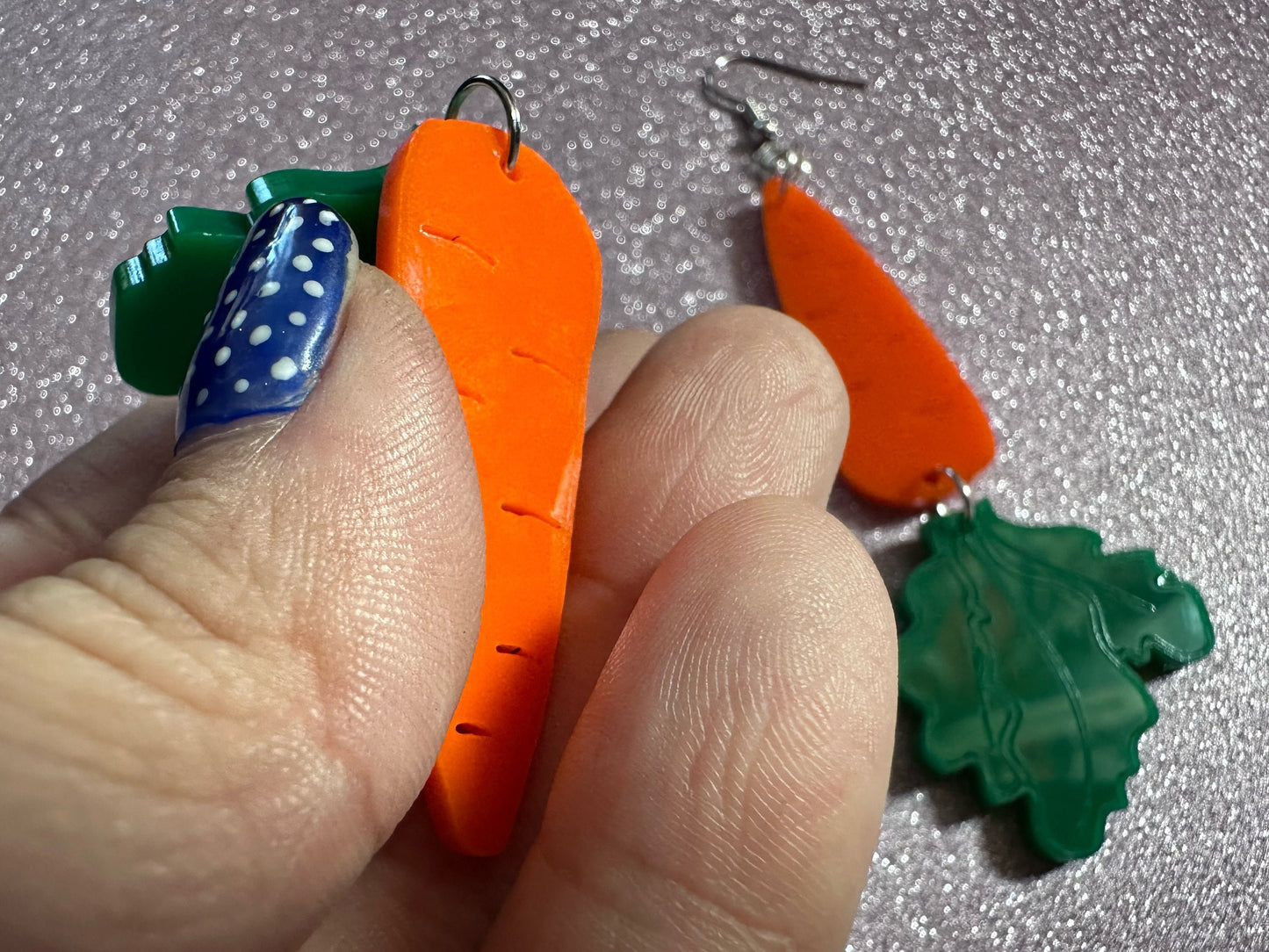 Carrot Earrings: Laser Cut Acrylic Carrots, Vegetables, Farm, Bunny Rabbit, Food Earrings, Veggies, Green, Best Gifts for Her/Him/Them