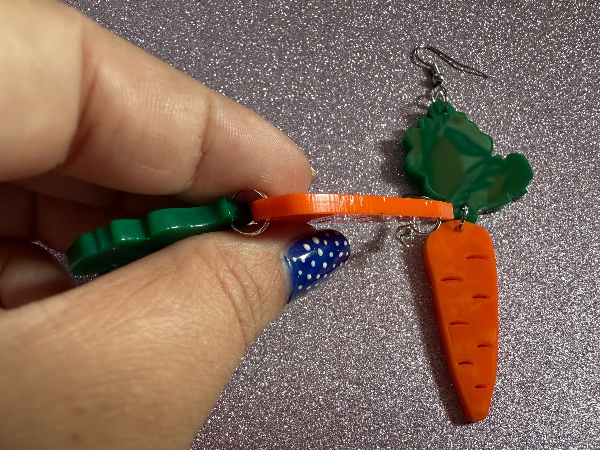 Carrot Earrings: Laser Cut Acrylic Carrots, Vegetables, Farm, Bunny Rabbit, Food Earrings, Veggies, Green, Best Gifts for Her/Him/Them