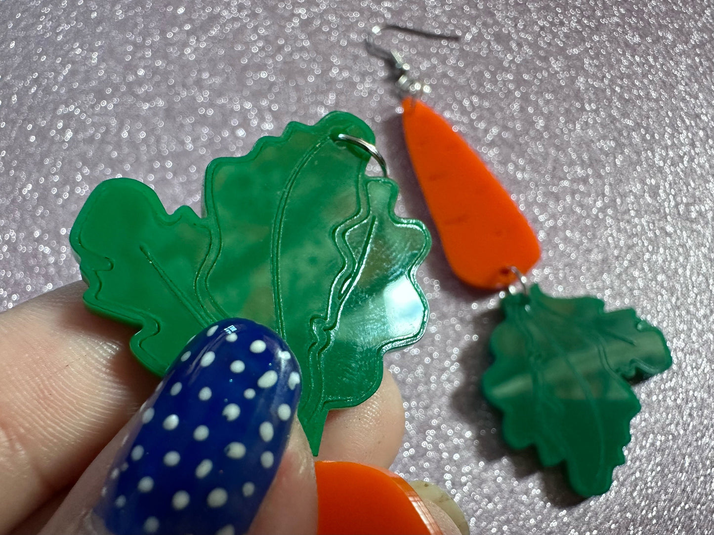 Carrot Earrings: Laser Cut Acrylic Carrots, Vegetables, Farm, Bunny Rabbit, Food Earrings, Veggies, Green, Best Gifts for Her/Him/Them