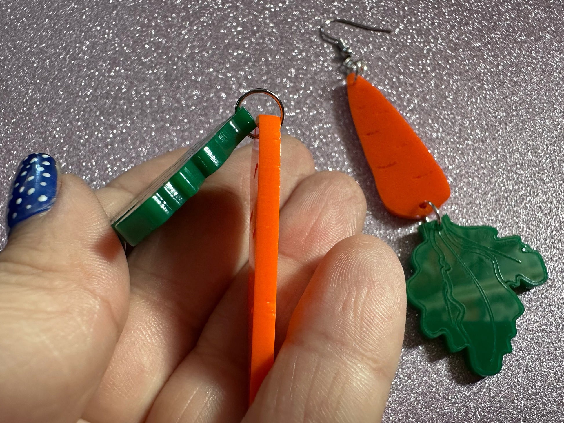 Carrot Earrings: Laser Cut Acrylic Carrots, Vegetables, Farm, Bunny Rabbit, Food Earrings, Veggies, Green, Best Gifts for Her/Him/Them