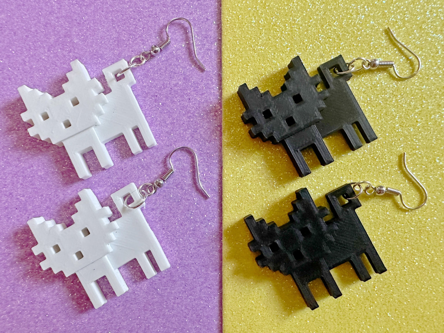 Cat Earrings: 3D Printed Cats, Pet, Kitty, Kitten, Pussy Cat, Animals, Feline, Cat, Black Cat, White Cat, Best Gifts for Her/Him/Them