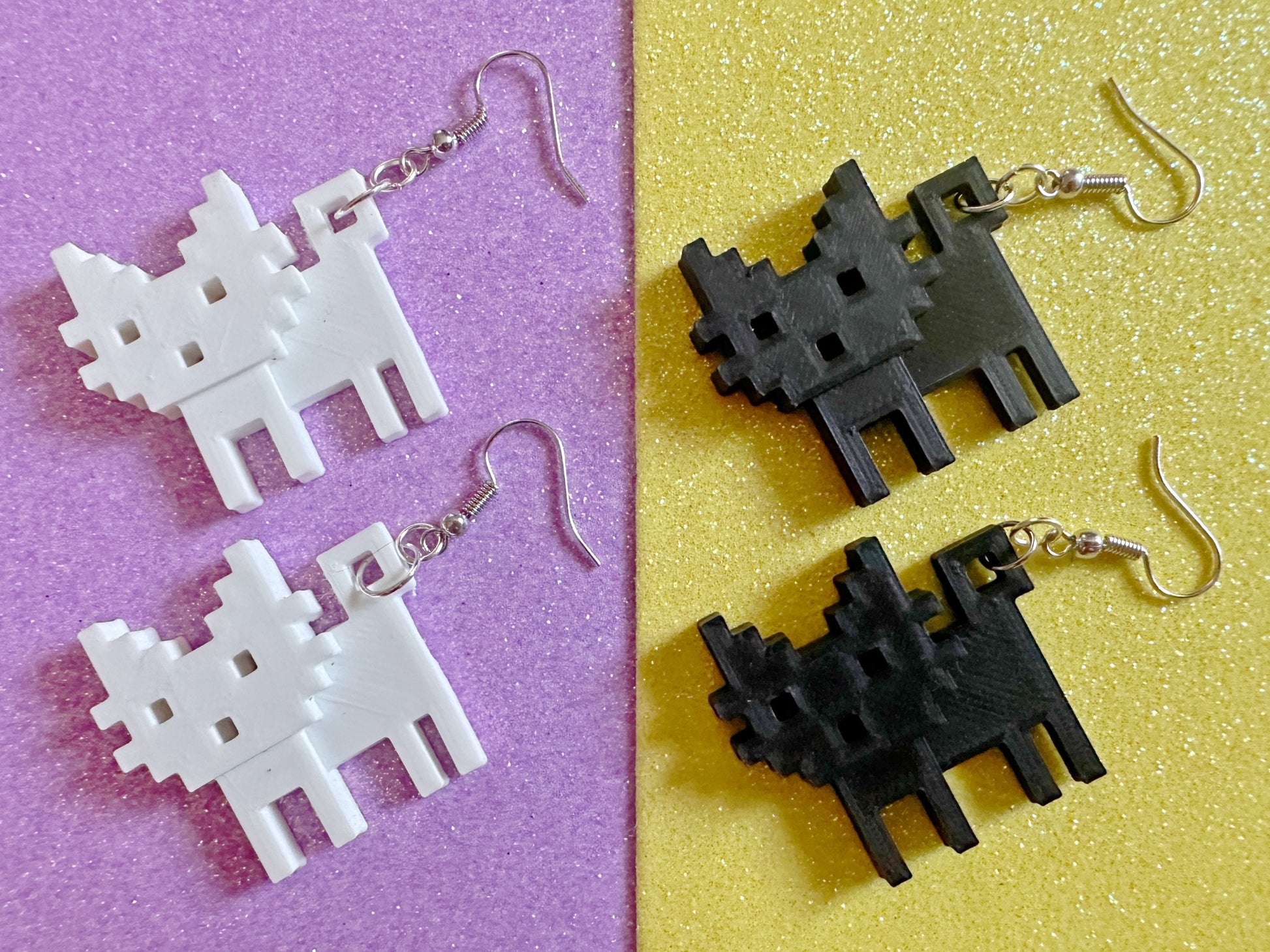 Cat Earrings: 3D Printed Cats, Pet, Kitty, Kitten, Pussy Cat, Animals, Feline, Cat, Black Cat, White Cat, Best Gifts for Her/Him/Them
