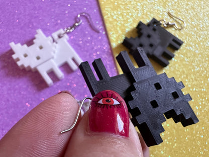 Cat Earrings: 3D Printed Cats, Pet, Kitty, Kitten, Pussy Cat, Animals, Feline, Cat, Black Cat, White Cat, Best Gifts for Her/Him/Them