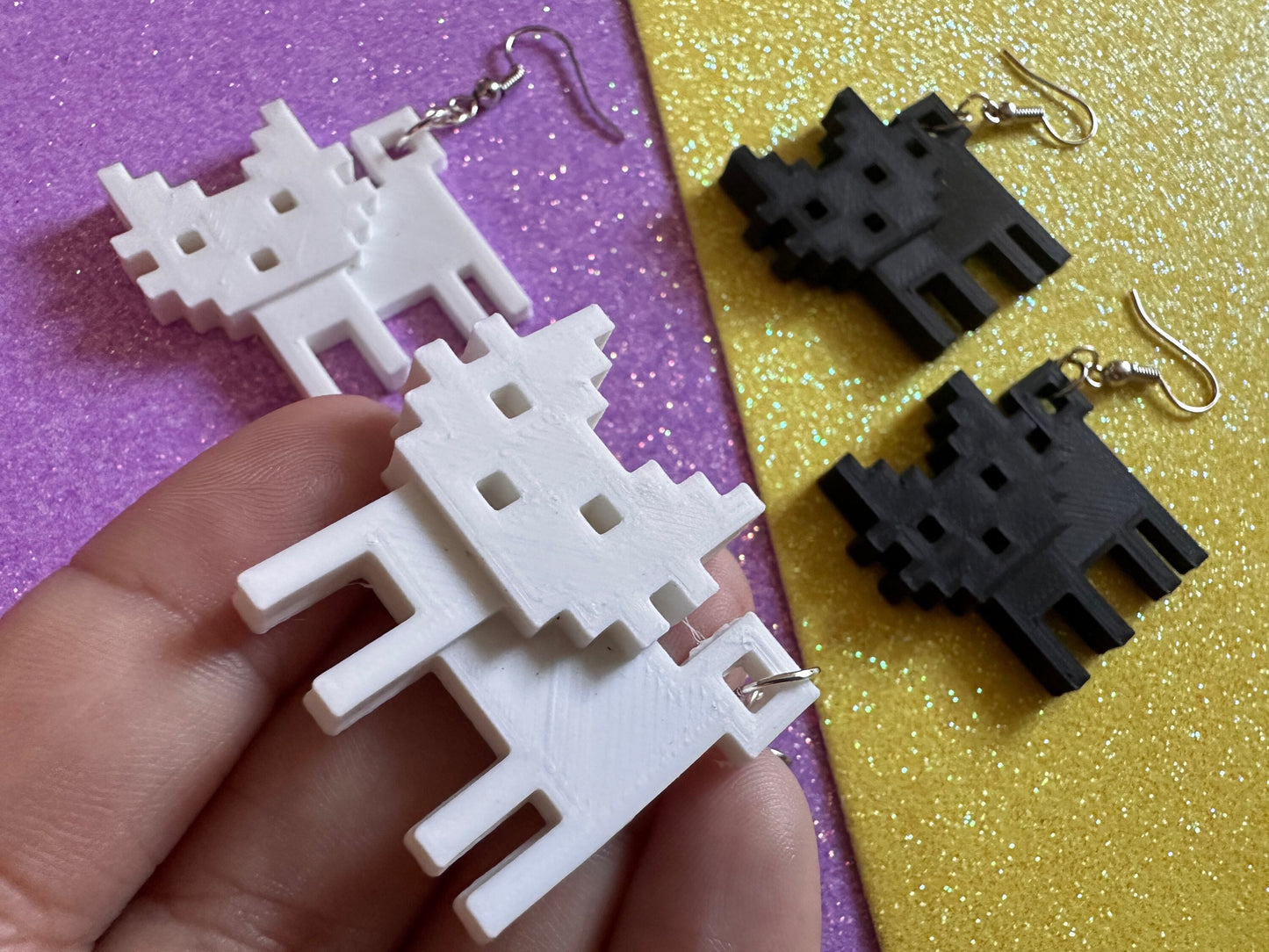 Cat Earrings: 3D Printed Cats, Pet, Kitty, Kitten, Pussy Cat, Animals, Feline, Cat, Black Cat, White Cat, Best Gifts for Her/Him/Them