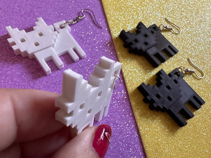 Cat Earrings: 3D Printed Cats, Pet, Kitty, Kitten, Pussy Cat, Animals, Feline, Cat, Black Cat, White Cat, Best Gifts for Her/Him/Them