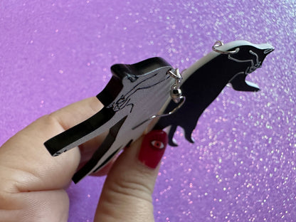 Cat Earrings: Laser Cut Acrylic Cats, Pet, Kitty, Kitten, Pussy Cat, Animals, Feline, Cat, Black Cat, White Cat, Best Gifts for Her/Him/Them