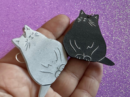 Cat Earrings: Laser Cut Acrylic Cats, Pet, Kitty, Kitten, Pussy Cat, Animals, Feline, Cat, Black Cat, White Cat, Best Gifts for Her/Him/Them