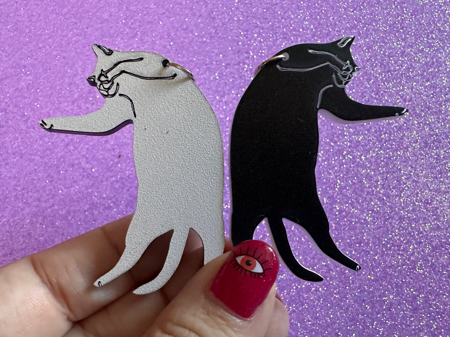 Cat Earrings: Laser Cut Acrylic Cats, Pet, Kitty, Kitten, Pussy Cat, Animals, Feline, Cat, Black Cat, White Cat, Best Gifts for Her/Him/Them