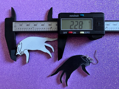 Cat Earrings: Laser Cut Acrylic Cats, Pet, Kitty, Kitten, Pussy Cat, Animals, Feline, Cat, Black Cat, White Cat, Best Gifts for Her/Him/Them