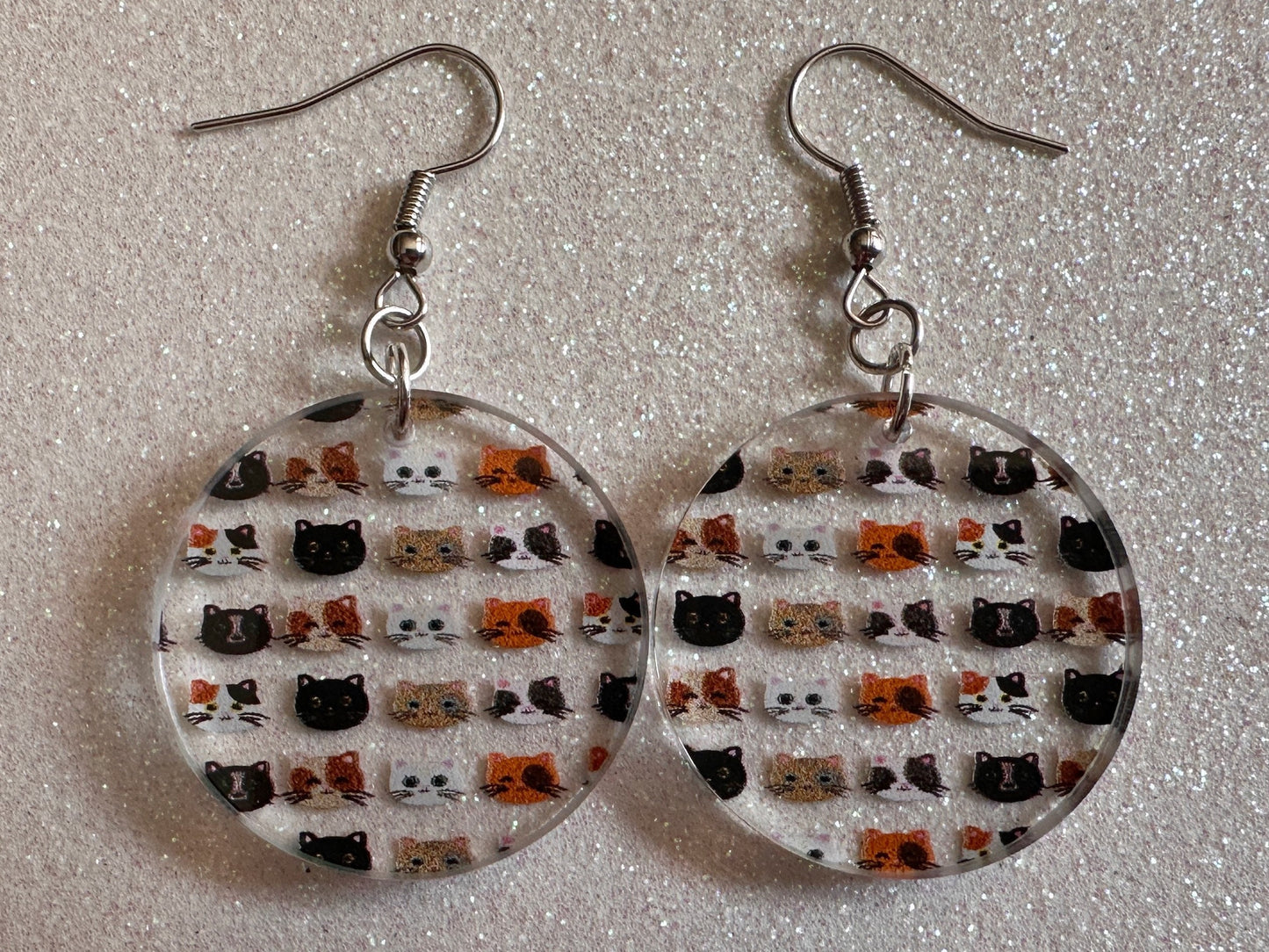 Cat Earrings: Laser Cut Acrylic Cats, Pet, Kitty, Kitten, Pussy Cat, Animals, Ginger Cat, Black Cat, White Cat, Best Gifts for Her/Him/Them