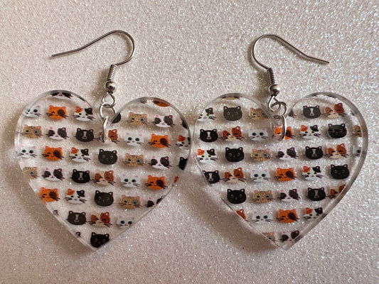 Cat Earrings: Laser Cut Acrylic Cats, Pet, Kitty, Kitten, Pussy Cat, Animals, Ginger Cat, Black Cat, White Cat, Best Gifts for Her/Him/Them