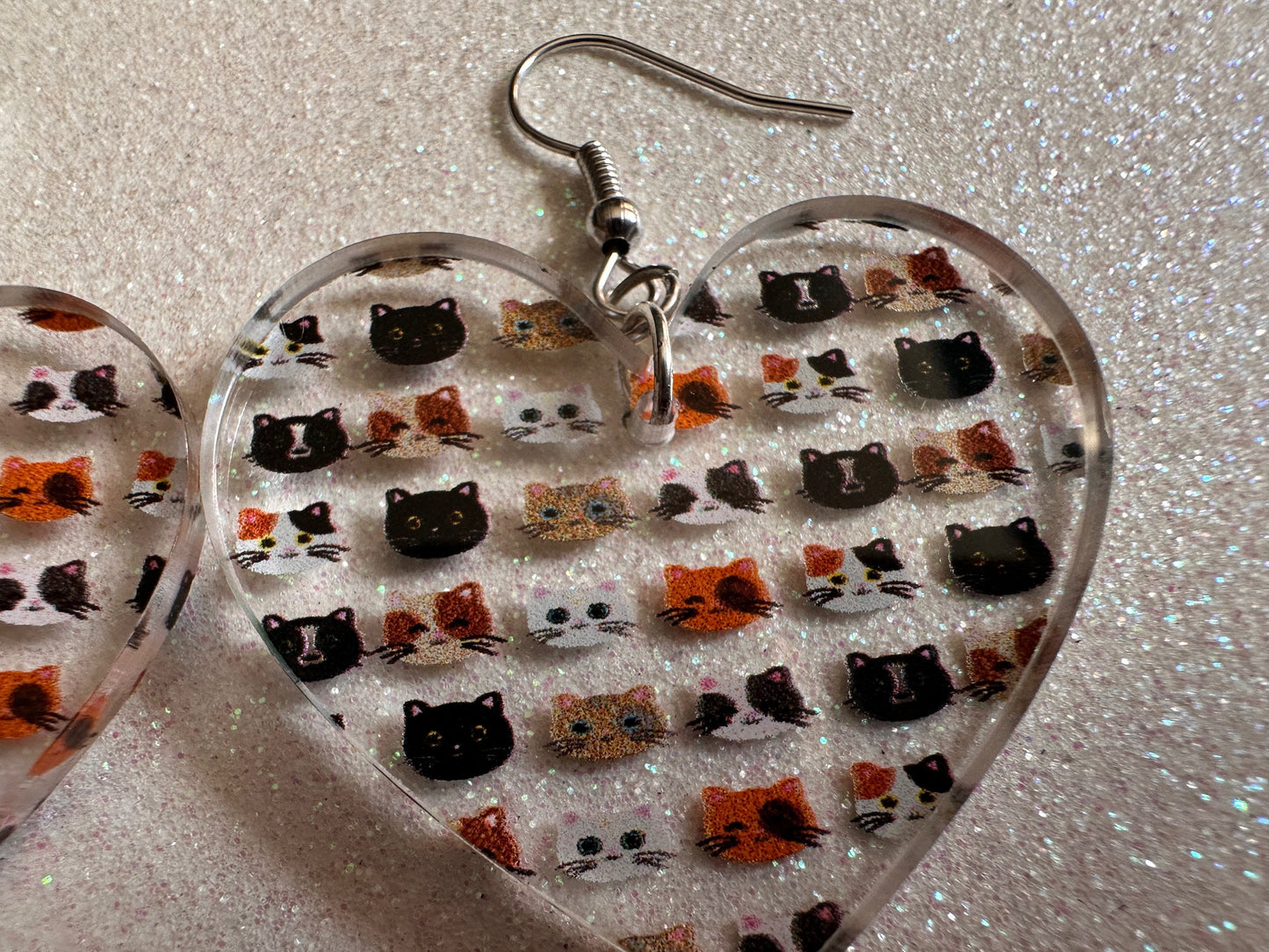 Cat Earrings: Laser Cut Acrylic Cats, Pet, Kitty, Kitten, Pussy Cat, Animals, Ginger Cat, Black Cat, White Cat, Best Gifts for Her/Him/Them