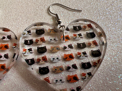 Cat Earrings: Laser Cut Acrylic Cats, Pet, Kitty, Kitten, Pussy Cat, Animals, Ginger Cat, Black Cat, White Cat, Best Gifts for Her/Him/Them