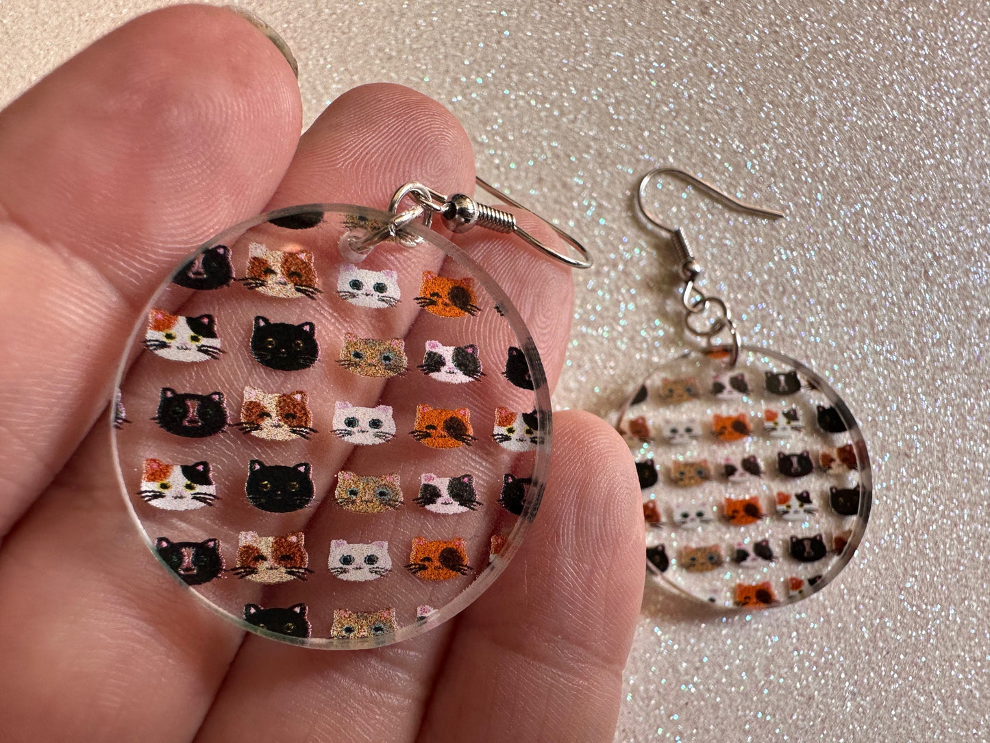 Cat Earrings: Laser Cut Acrylic Cats, Pet, Kitty, Kitten, Pussy Cat, Animals, Ginger Cat, Black Cat, White Cat, Best Gifts for Her/Him/Them