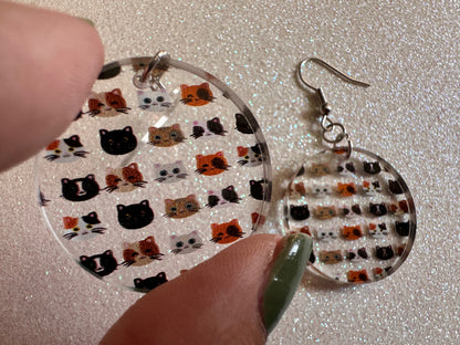 Cat Earrings: Laser Cut Acrylic Cats, Pet, Kitty, Kitten, Pussy Cat, Animals, Ginger Cat, Black Cat, White Cat, Best Gifts for Her/Him/Them