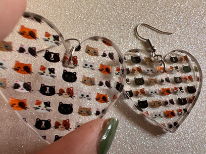 Cat Earrings: Laser Cut Acrylic Cats, Pet, Kitty, Kitten, Pussy Cat, Animals, Ginger Cat, Black Cat, White Cat, Best Gifts for Her/Him/Them
