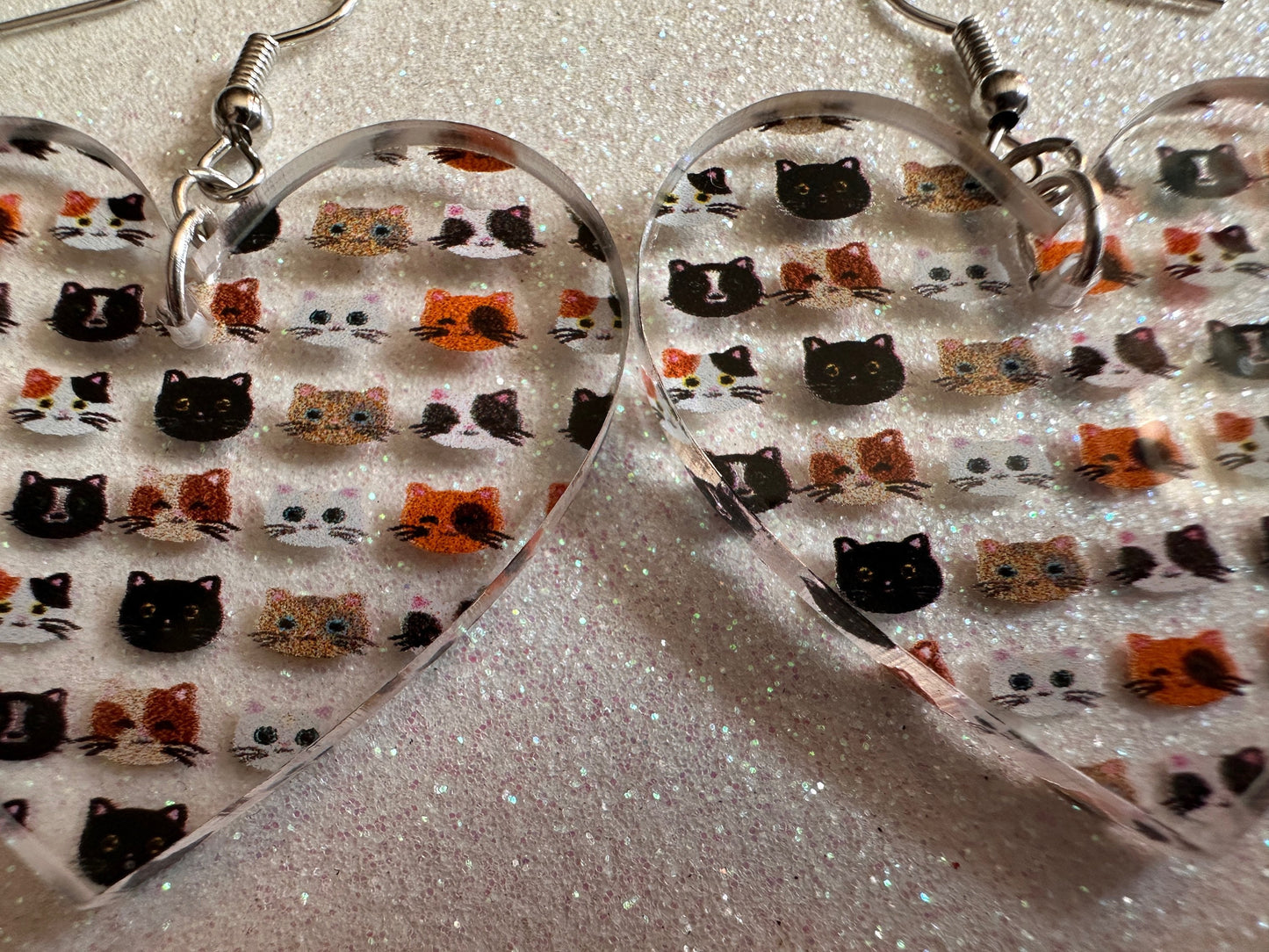 Cat Earrings: Laser Cut Acrylic Cats, Pet, Kitty, Kitten, Pussy Cat, Animals, Ginger Cat, Black Cat, White Cat, Best Gifts for Her/Him/Them