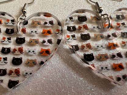 Cat Earrings: Laser Cut Acrylic Cats, Pet, Kitty, Kitten, Pussy Cat, Animals, Ginger Cat, Black Cat, White Cat, Best Gifts for Her/Him/Them