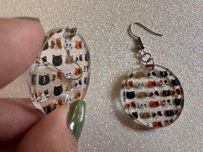 Cat Earrings: Laser Cut Acrylic Cats, Pet, Kitty, Kitten, Pussy Cat, Animals, Ginger Cat, Black Cat, White Cat, Best Gifts for Her/Him/Them