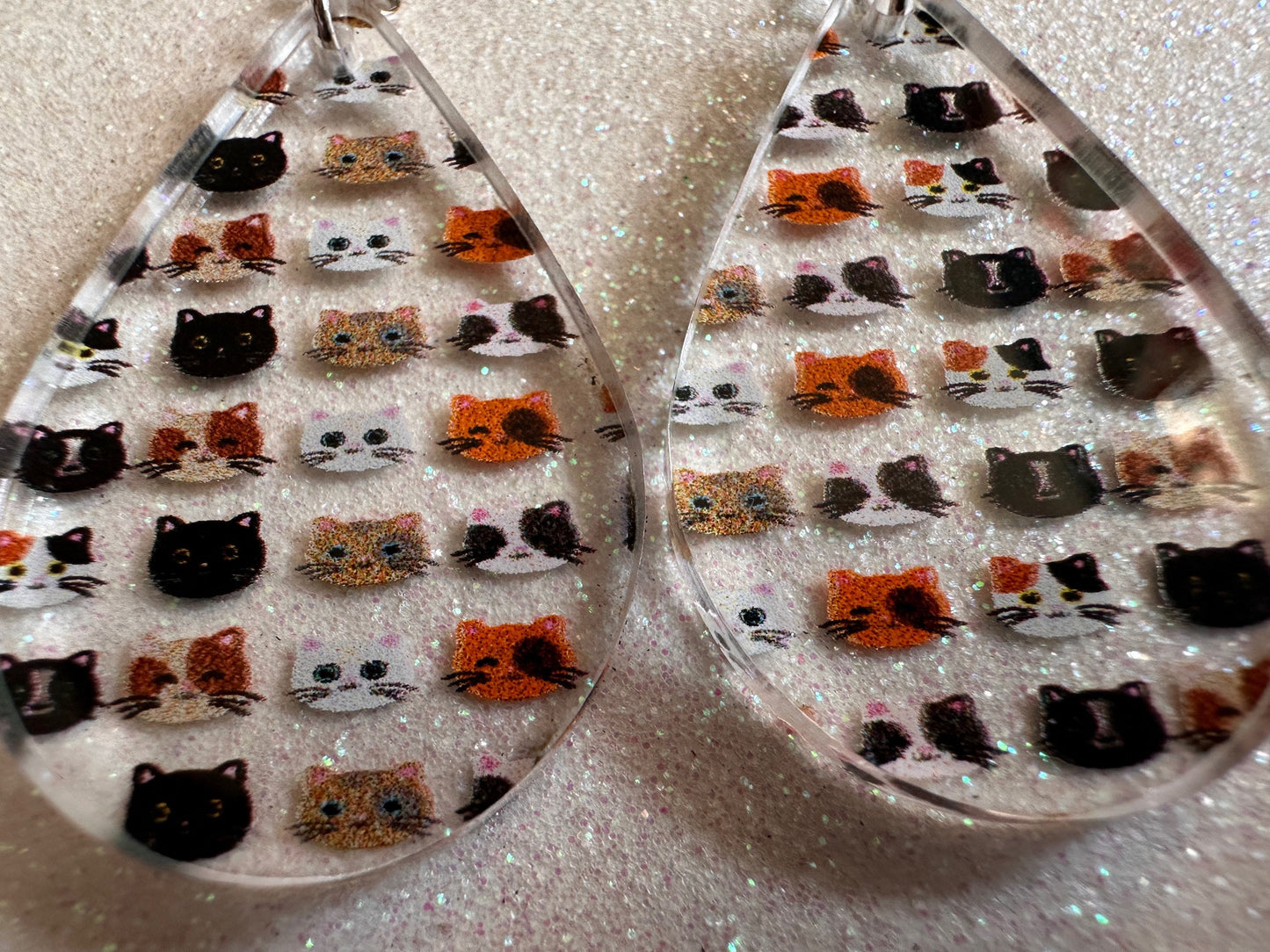 Cat Earrings: Laser Cut Acrylic Cats, Pet, Kitty, Kitten, Pussy Cat, Animals, Ginger Cat, Black Cat, White Cat, Best Gifts for Her/Him/Them