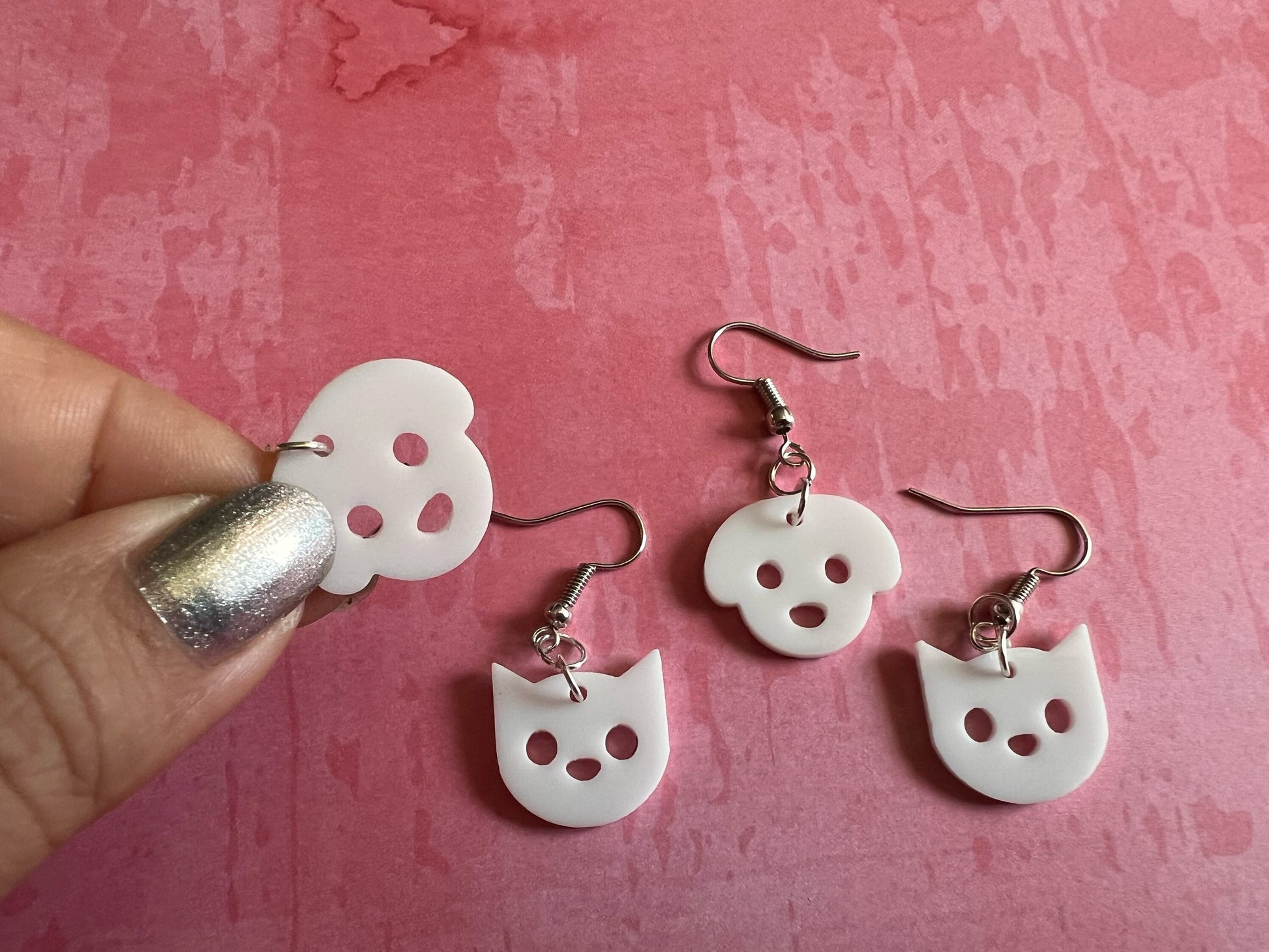 Cat and Dog Earrings: Laser Cut Acrylic Pets, Animals, Canine, Feline, Best Gifts for Her/Him/Them