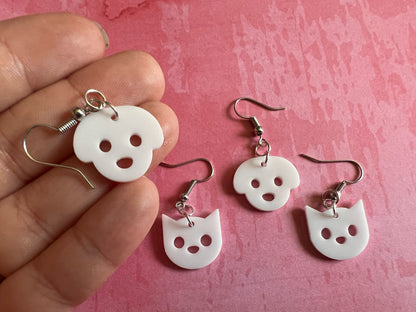 Cat and Dog Earrings: Laser Cut Acrylic Pets, Animals, Canine, Feline, Best Gifts for Her/Him/Them