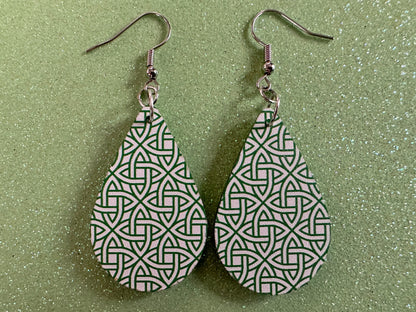 Celtic Knot Earrings: Laser Cut Acrylic Celtic Knots, Irish, Ireland, Green, Pagan, Paganism, Triquetra, Best Gifts for Her/Him/Them