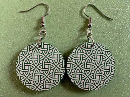 Celtic Knot Earrings: Laser Cut Acrylic Celtic Knots, Irish, Ireland, Green, Pagan, Paganism, Triquetra, Best Gifts for Her/Him/Them