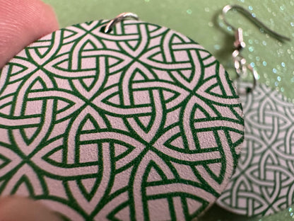 Celtic Knot Earrings: Laser Cut Acrylic Celtic Knots, Irish, Ireland, Green, Pagan, Paganism, Triquetra, Best Gifts for Her/Him/Them