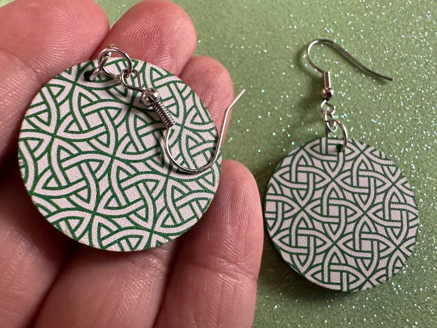 Celtic Knot Earrings: Laser Cut Acrylic Celtic Knots, Irish, Ireland, Green, Pagan, Paganism, Triquetra, Best Gifts for Her/Him/Them