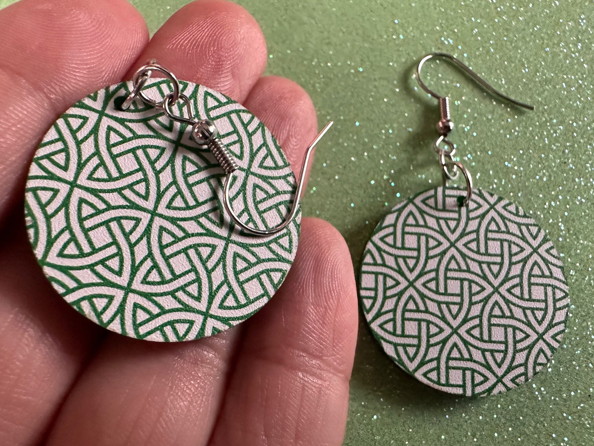 Celtic Knot Earrings: Laser Cut Acrylic Celtic Knots, Irish, Ireland, Green, Pagan, Paganism, Triquetra, Best Gifts for Her/Him/Them