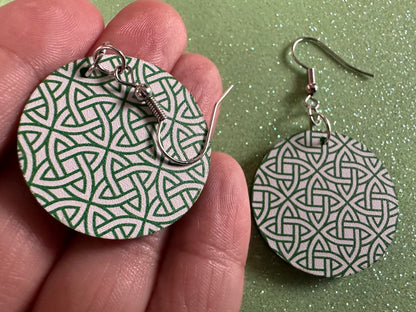 Celtic Knot Earrings: Laser Cut Acrylic Celtic Knots, Irish, Ireland, Green, Pagan, Paganism, Triquetra, Best Gifts for Her/Him/Them