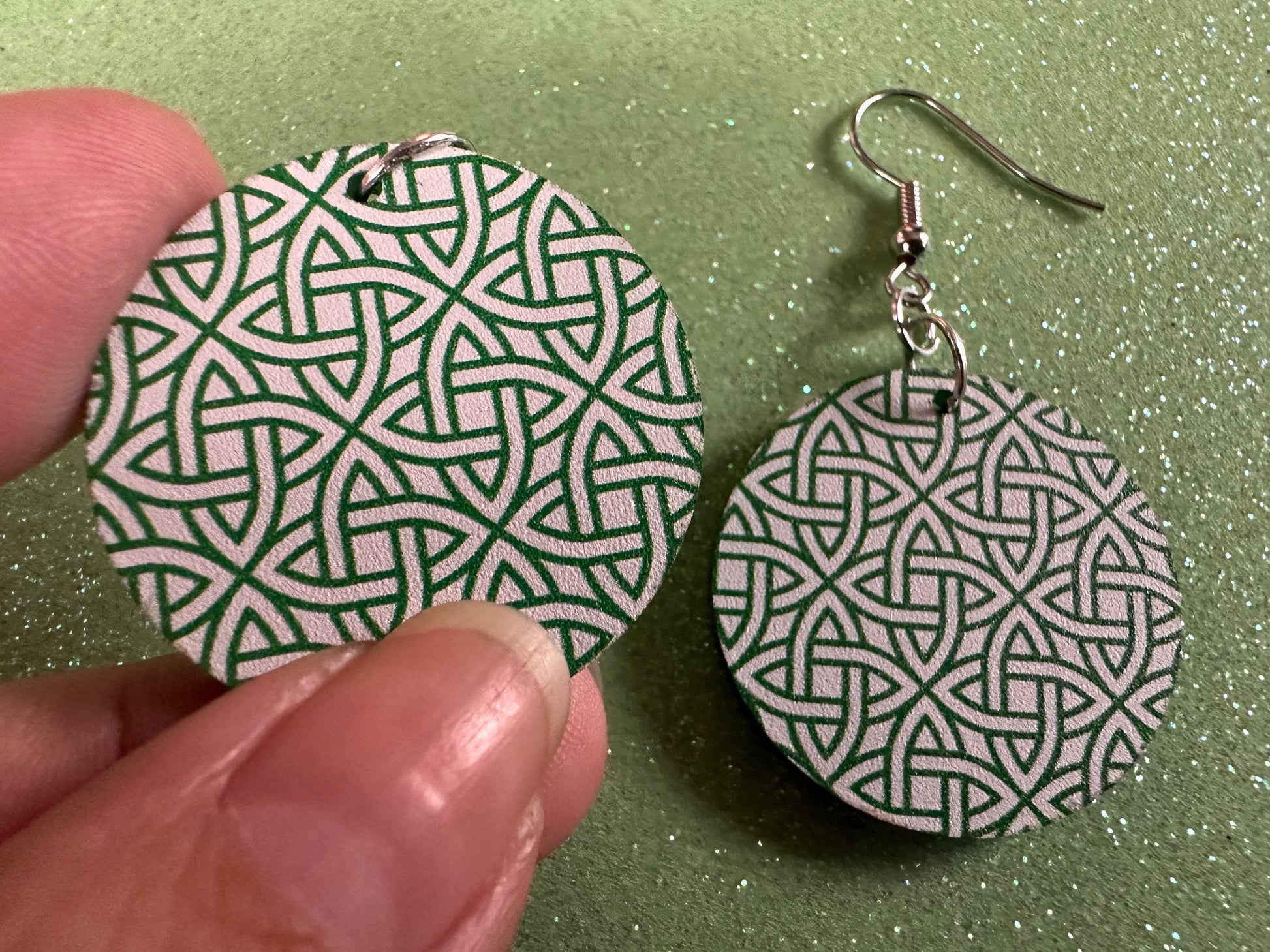 Celtic Knot Earrings: Laser Cut Acrylic Celtic Knots, Irish, Ireland, Green, Pagan, Paganism, Triquetra, Best Gifts for Her/Him/Them