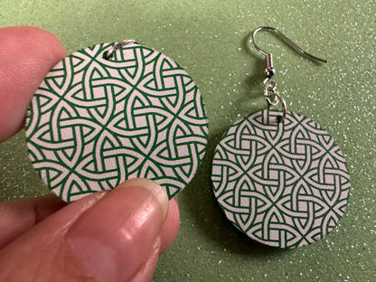Celtic Knot Earrings: Laser Cut Acrylic Celtic Knots, Irish, Ireland, Green, Pagan, Paganism, Triquetra, Best Gifts for Her/Him/Them