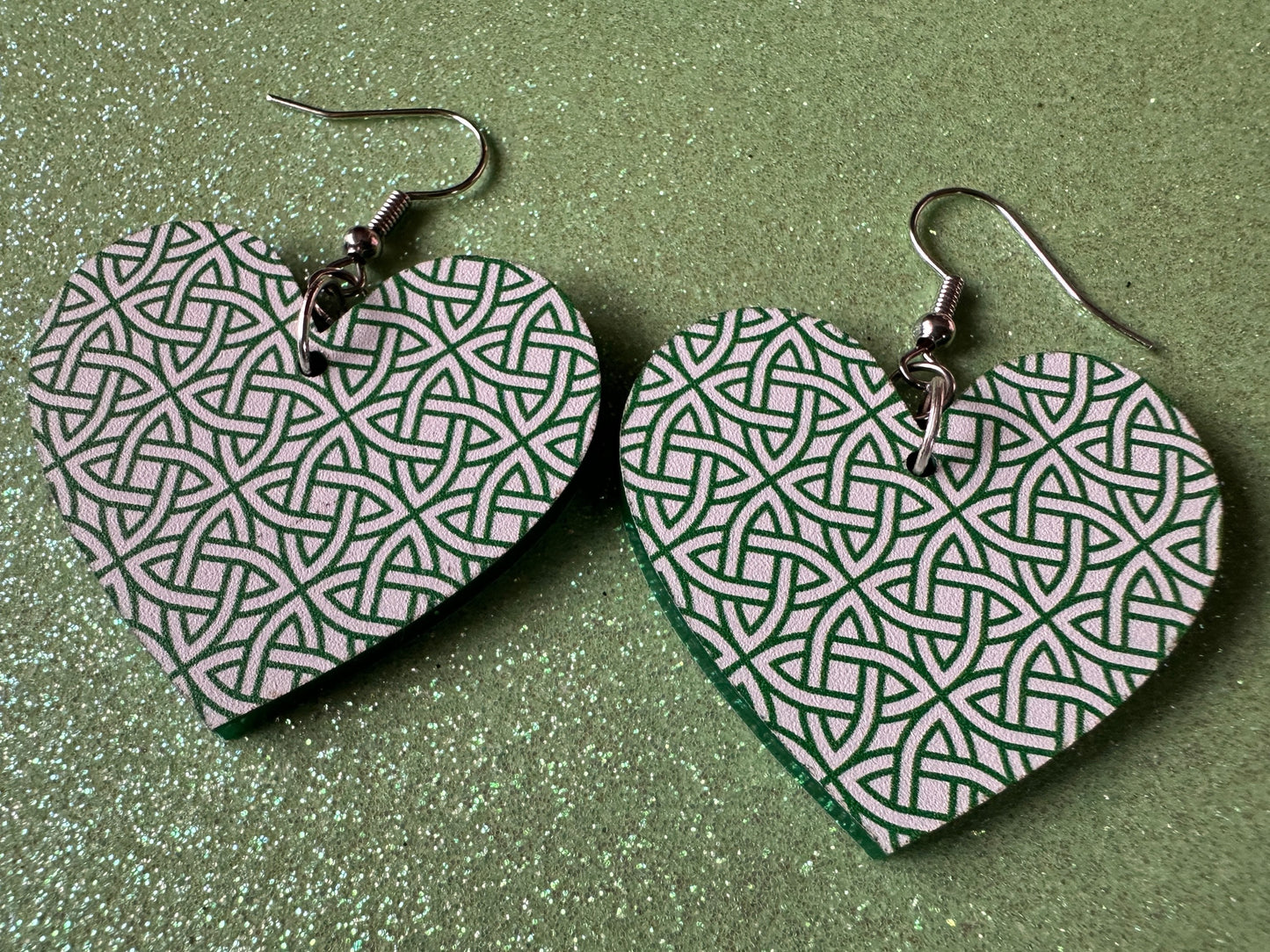 Celtic Knot Earrings: Laser Cut Acrylic Celtic Knots, Irish, Ireland, Green, Pagan, Paganism, Triquetra, Best Gifts for Her/Him/Them