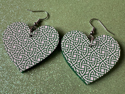 Celtic Knot Earrings: Laser Cut Acrylic Celtic Knots, Irish, Ireland, Green, Pagan, Paganism, Triquetra, Best Gifts for Her/Him/Them