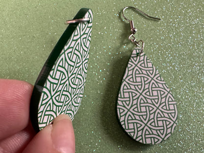 Celtic Knot Earrings: Laser Cut Acrylic Celtic Knots, Irish, Ireland, Green, Pagan, Paganism, Triquetra, Best Gifts for Her/Him/Them