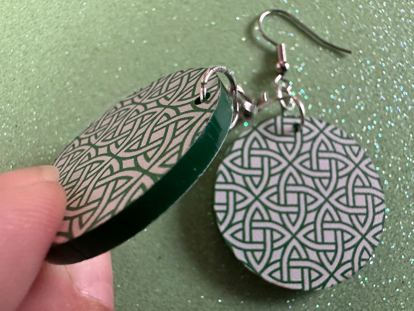 Celtic Knot Earrings: Laser Cut Acrylic Celtic Knots, Irish, Ireland, Green, Pagan, Paganism, Triquetra, Best Gifts for Her/Him/Them