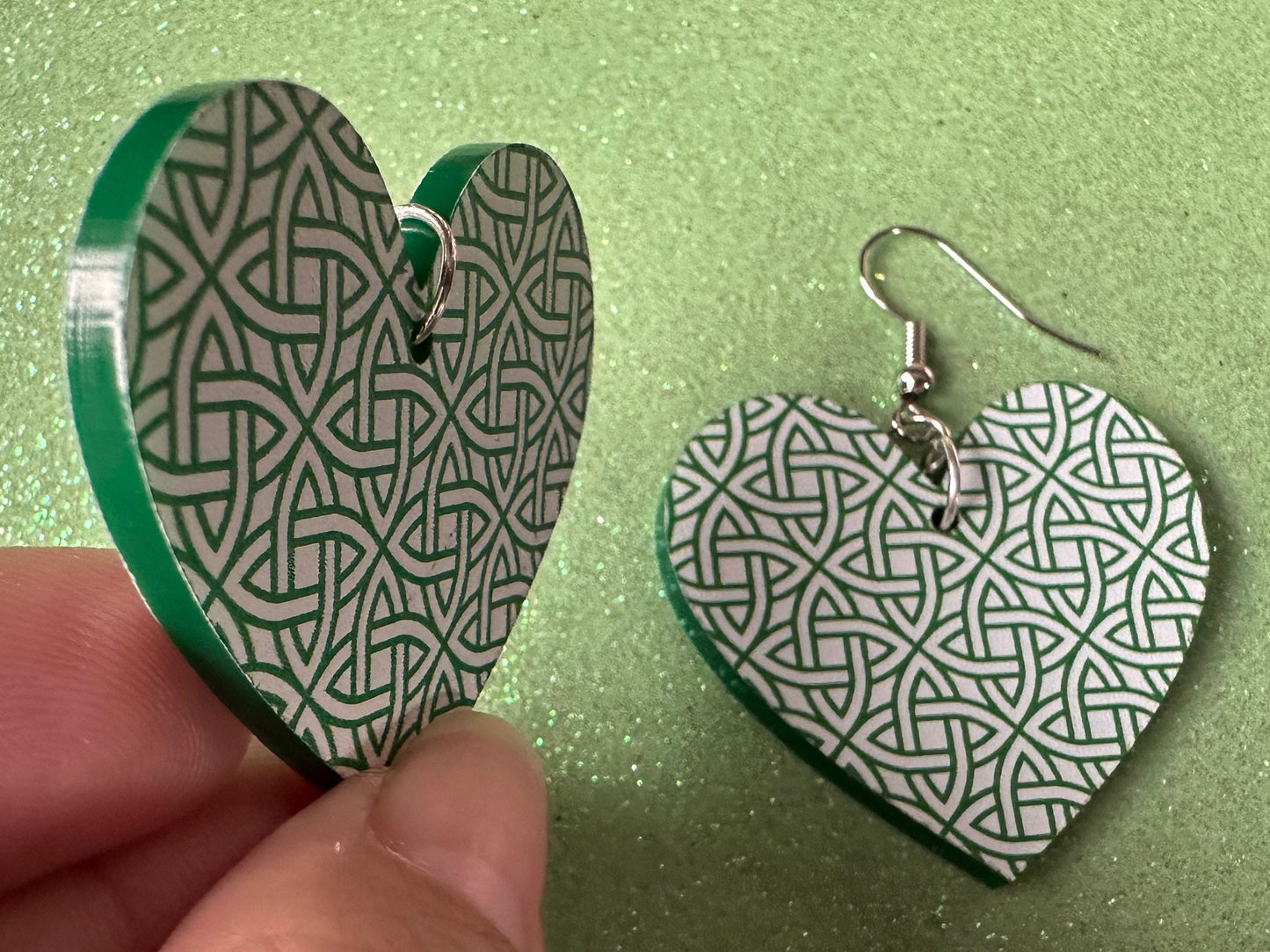 Celtic Knot Earrings: Laser Cut Acrylic Celtic Knots, Irish, Ireland, Green, Pagan, Paganism, Triquetra, Best Gifts for Her/Him/Them
