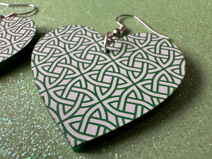 Celtic Knot Earrings: Laser Cut Acrylic Celtic Knots, Irish, Ireland, Green, Pagan, Paganism, Triquetra, Best Gifts for Her/Him/Them