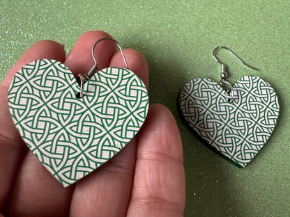 Celtic Knot Earrings: Laser Cut Acrylic Celtic Knots, Irish, Ireland, Green, Pagan, Paganism, Triquetra, Best Gifts for Her/Him/Them