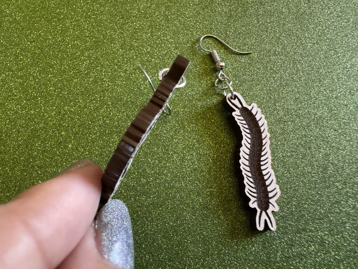 Centipede Earrings: Laser Cut Acrylic Centipedes, Bugs, Insects, Entomology, Novelty Costume Jewelry, Gag Gift, Best Gifts for Her/Him/Them