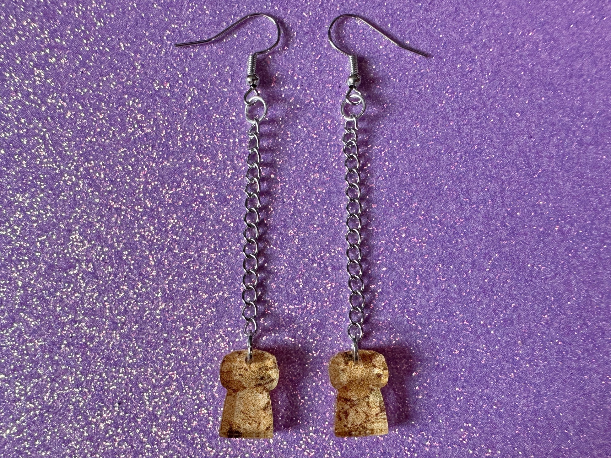 Champagne Cork Earrings: Laser Cut Acrylic Champagne Corks, NYE, New Year's Eve Party, Great Gatsby, Alcohol, Best Gifts for Her/Him/Them