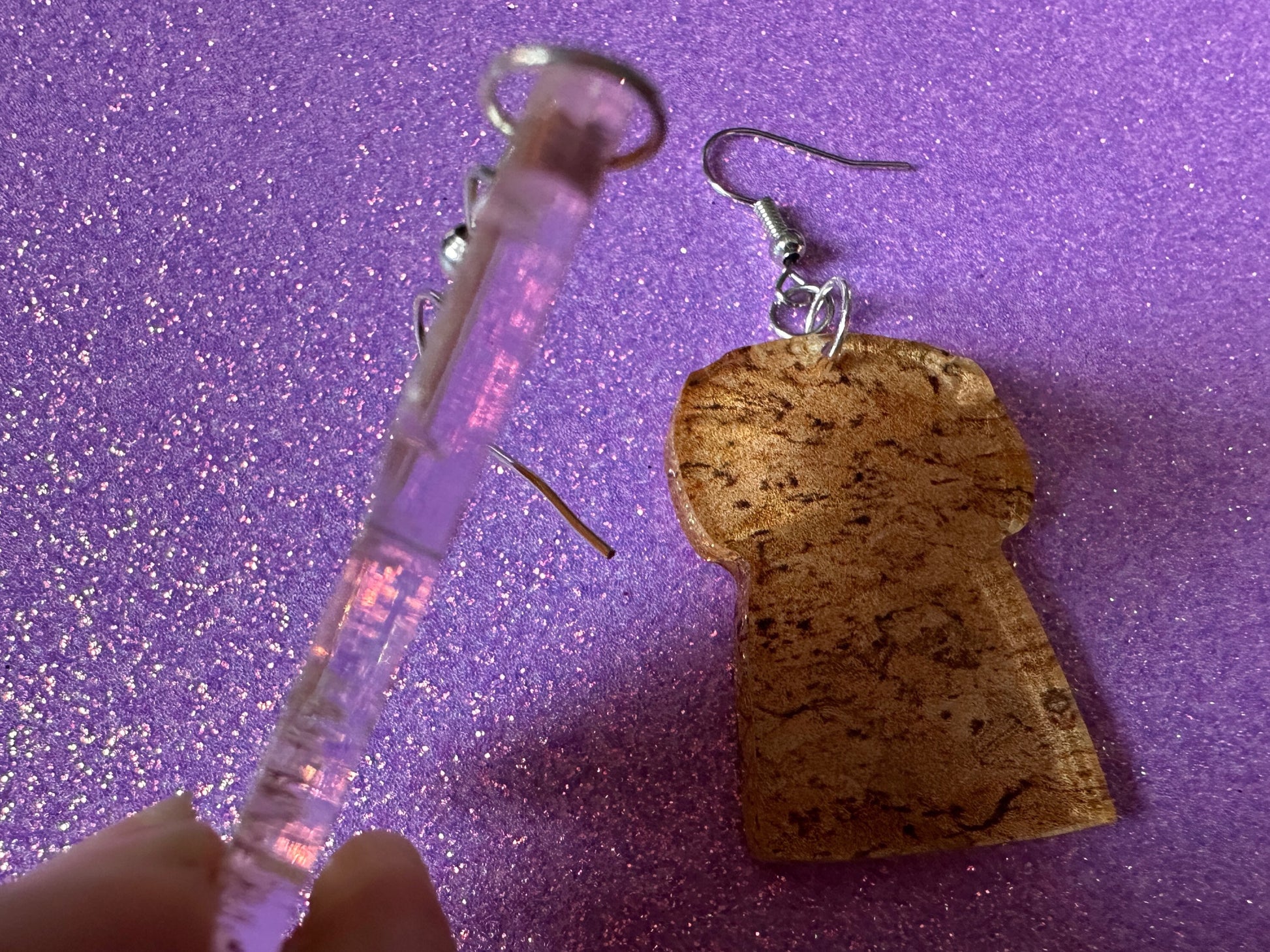 Champagne Cork Earrings: Laser Cut Acrylic Champagne Corks, NYE, New Year's Eve Party, Great Gatsby, Alcohol, Best Gifts for Her/Him/Them