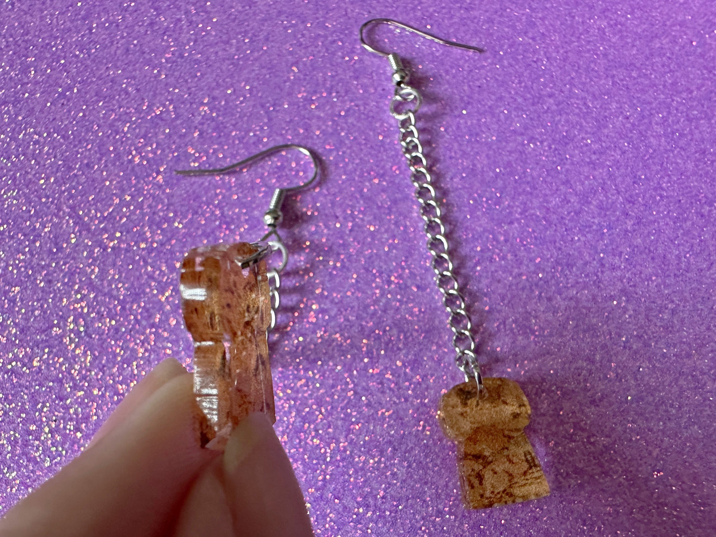 Champagne Cork Earrings: Laser Cut Acrylic Champagne Corks, NYE, New Year's Eve Party, Great Gatsby, Alcohol, Best Gifts for Her/Him/Them
