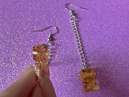 Champagne Cork Earrings: Laser Cut Acrylic Champagne Corks, NYE, New Year's Eve Party, Great Gatsby, Alcohol, Best Gifts for Her/Him/Them