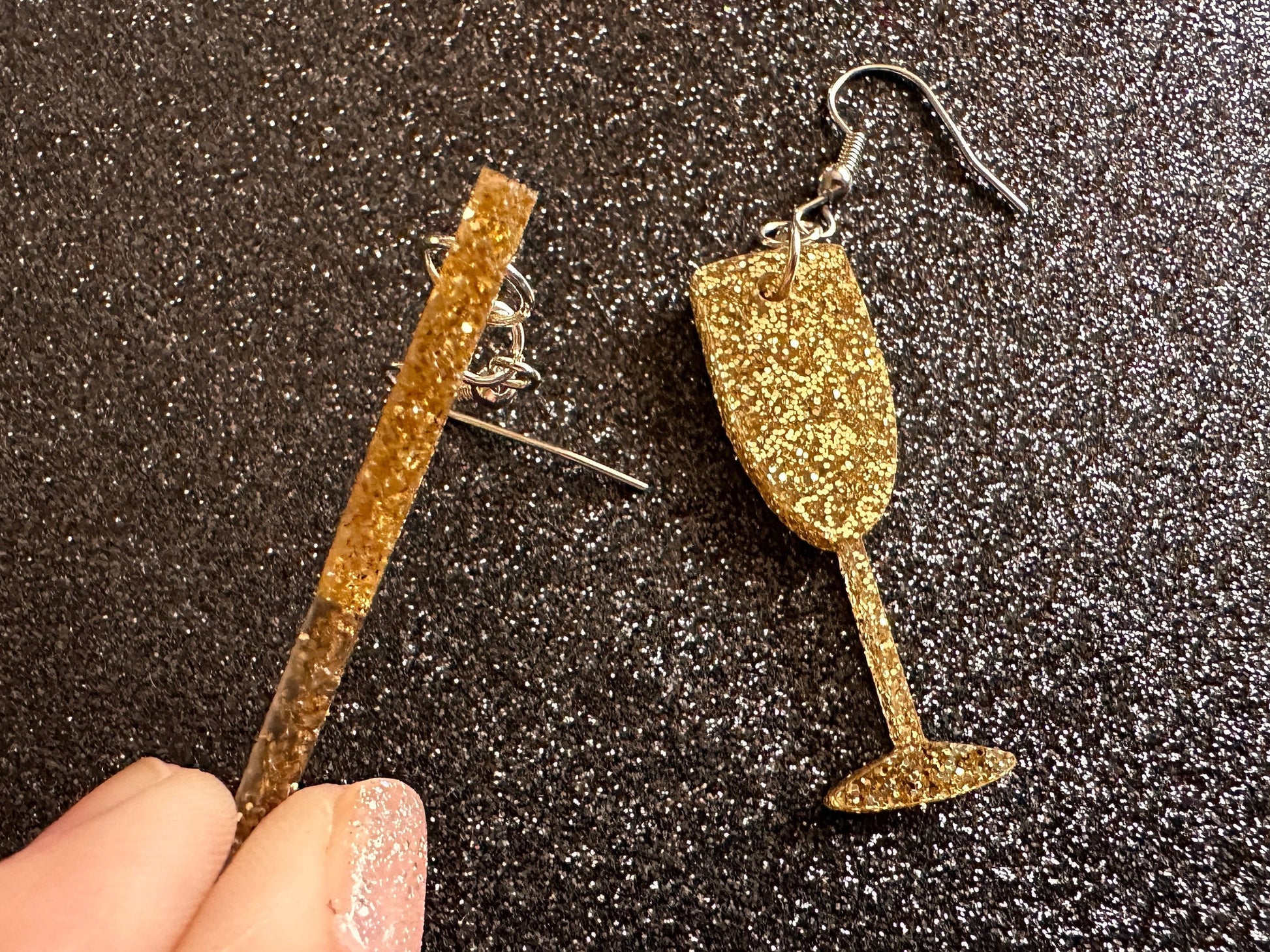Champagne Earrings: Laser Cut Acrylic Champagne Glasses, NYE, Bling, New Year's Eve Party, Great Gatsby, Alcohol, Gifts for Her/Him/Them