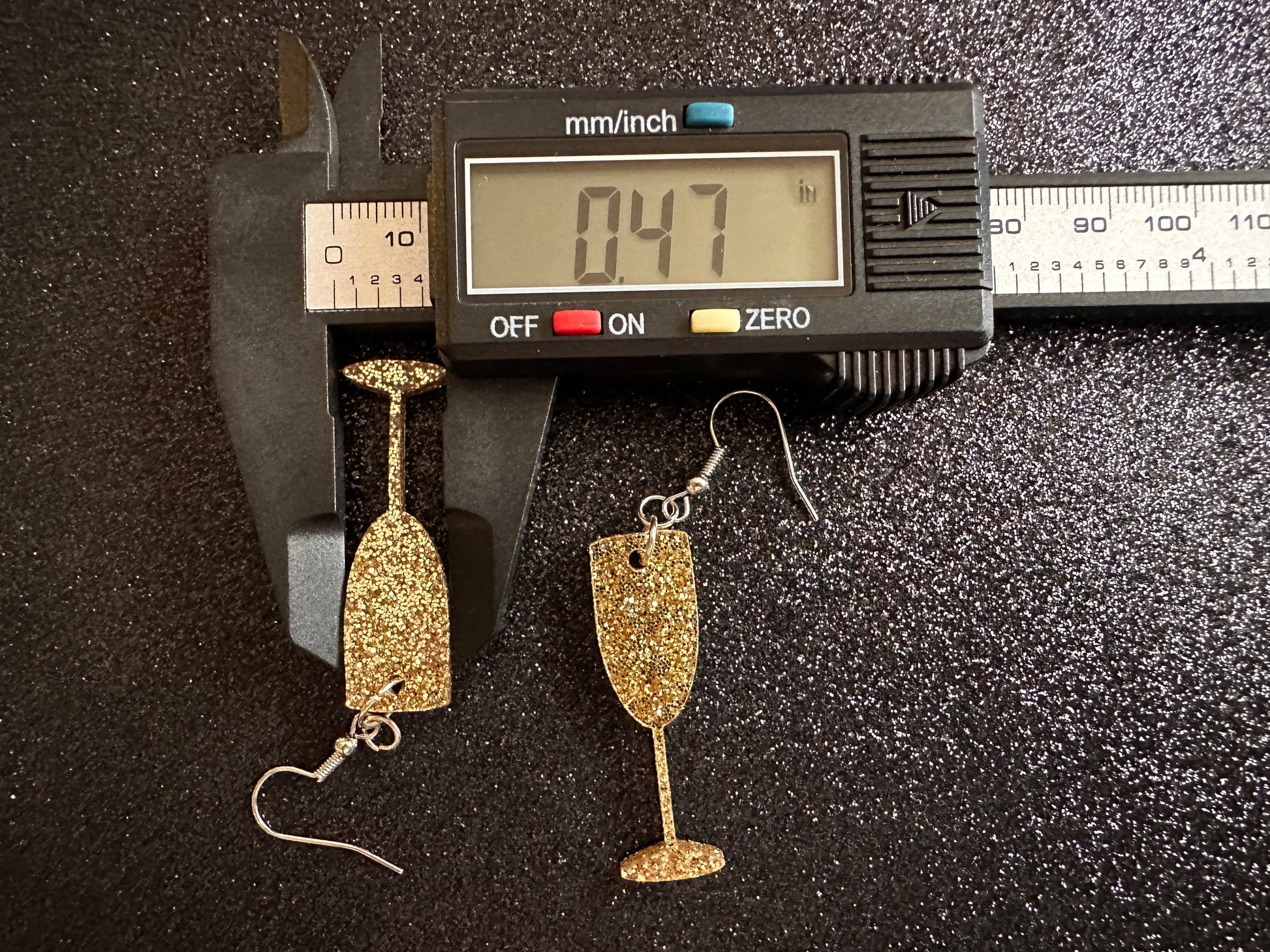 Champagne Earrings: Laser Cut Acrylic Champagne Glasses, NYE, Bling, New Year's Eve Party, Great Gatsby, Alcohol, Gifts for Her/Him/Them