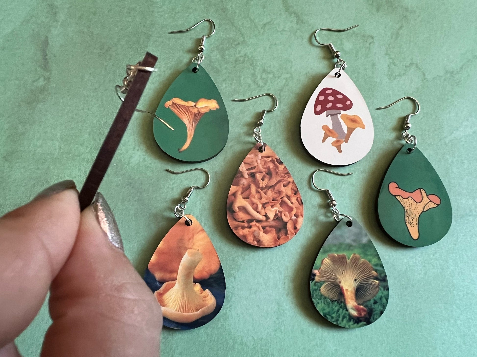 Chanterelle Mushroom Earrings: Mycology, Morel, Chanterelle, Bolete, Amanita Mushroom Earrings, Sublimated, Best Gifts for Her/Him/Them